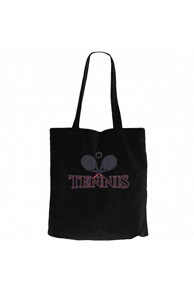 Z zepplin Tennis Retro Racket Black Zippered Cloth Bag Gabardine