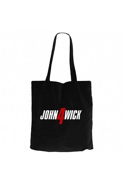 Z zepplin John Wick 4 Logo Black Zipper Cloth Bag Gabardine