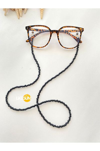 LiKESUN Black Women's Glasses Rope Glasses Chain