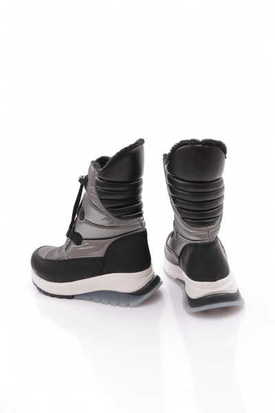 DGN 1060 Kadin Kalin Taban Bağcikli İçi Kürklü Paraşüt Kumaş Bot