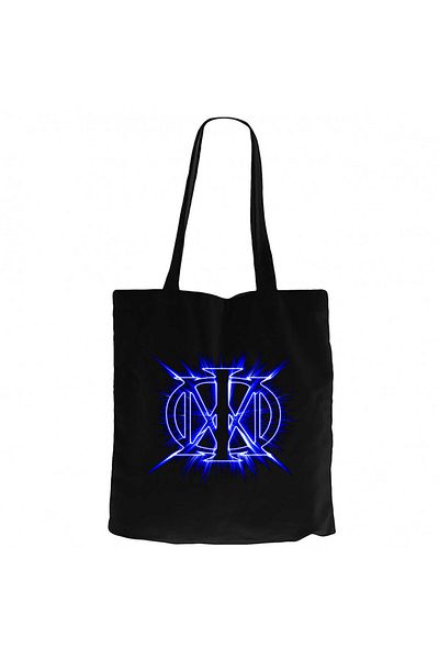 Z zepplin Dream Theater Blue Logo Geantă neagră din pânză cu fermoar Gabardine