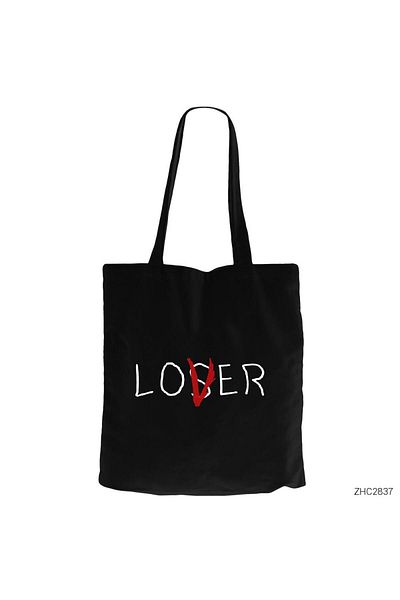 Z zepplin Winner and Loser Black Zippered Cloth Bag Gabardine