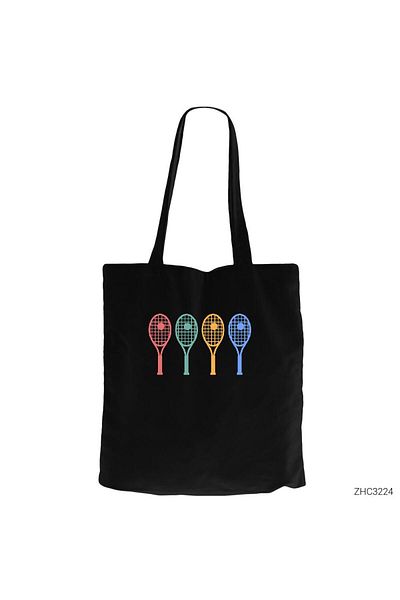 Z zepplin Tennis Racket Black Zippered Cloth Bag Gabardine
