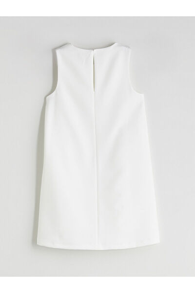 LC Waikiki Beyaz Fiyonk Detaylı Kız Çocuk Elbise