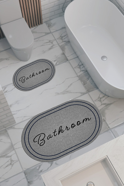 THEMODERNHANE سجادة حمام صديقة للبيئة منقوشة بالقش، قاعدة مضادة للانزلاق، آمن...