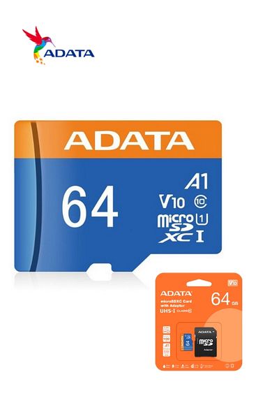 Adata Premier Memory Card MicroSDHC/SDXC UHS-I Class 10 V10 A1 with Adapter | Waterproof, Shockproof