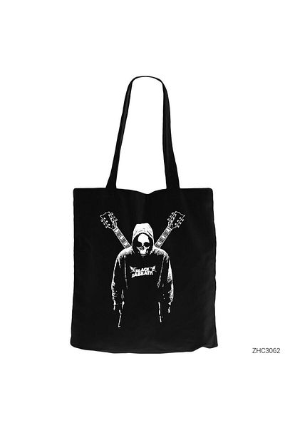 Z zepplin Black Sabbath Guitars Black Zipper Cloth Bag Gabardine