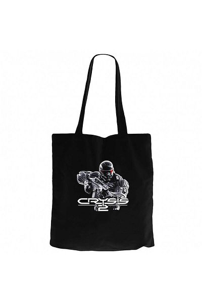 Z zepplin Crysis Black Masked Fighter Black Zippered Cloth Bag Gabardine