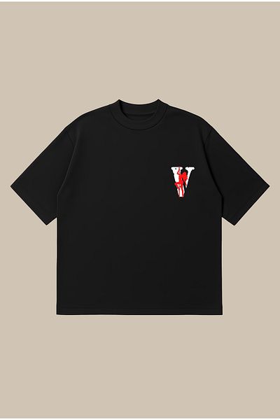 PURE POWER Vlone Black Red Boxy Fit Oversize Unisex Tshirt – Printed T-Shirt |   Streetwear