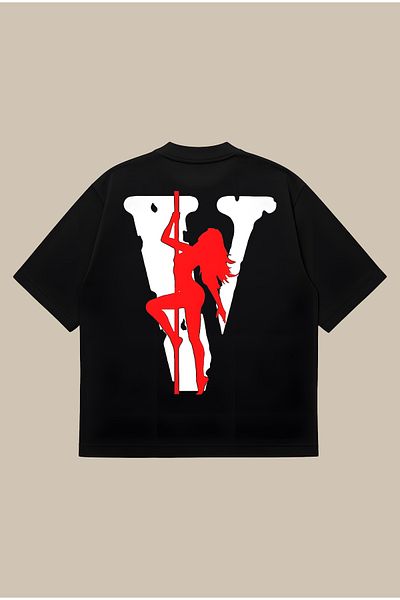 PURE POWER Vlone Black Red Boxy Fit Oversize Unisex Tshirt – Printed T-Shirt |   Streetwear