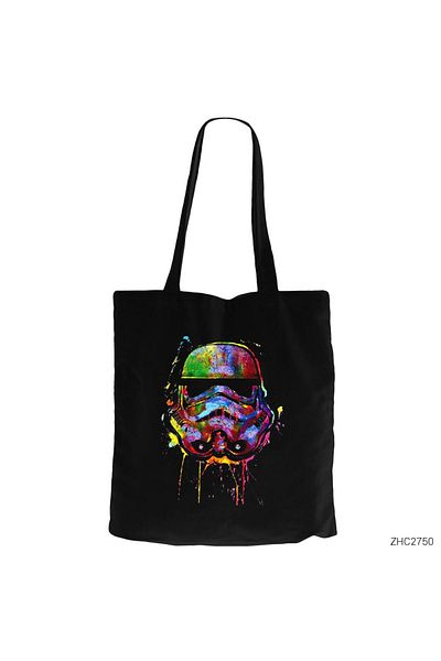 Z zepplin Star Wars Helmet Μαύρη υφασμάτινη τσάντα με φερμουάρ Gabardine