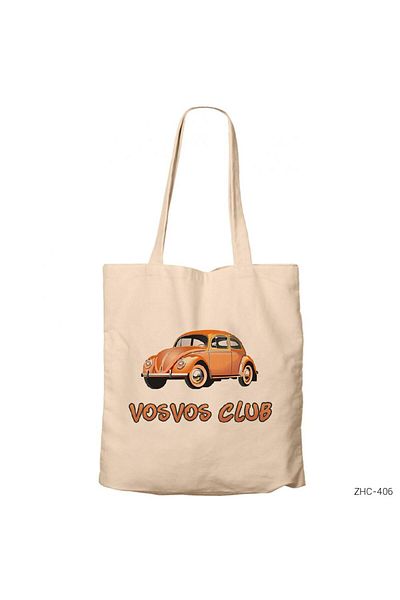 Z zepplin Geantă de pânză cu fermoar Vosvos Club Cream Gabardine