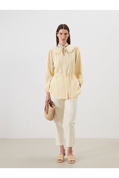 LC Waikiki Beige Baby Collar Modal Blended Women's Shirt Tunic