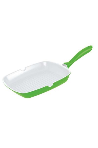 DEKASSA Grill Pan Dekassa DK-3702, Aluminum with Ceramic Interior, 28 cm, Green
