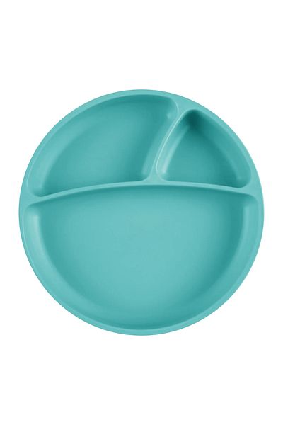 MBB ETİCARET OiOi Portion Vacuum Bottom Silicone Plate Aqua Green