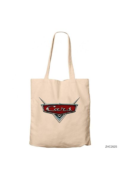 Z zepplin Cars Logo Cream Zippered Cloth Bag Gabardine
