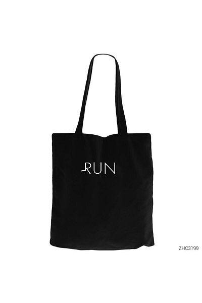 Z zepplin Run Black Zippered Cloth Bag Gabardine