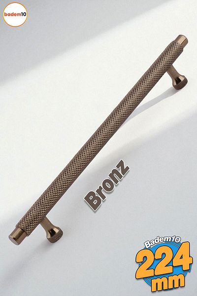 Badem10 Martin Bronze Metal Handle 224 mm Furniture Drawer Kitchen Cabinet Cupboard Modern Cover Handles Pattern