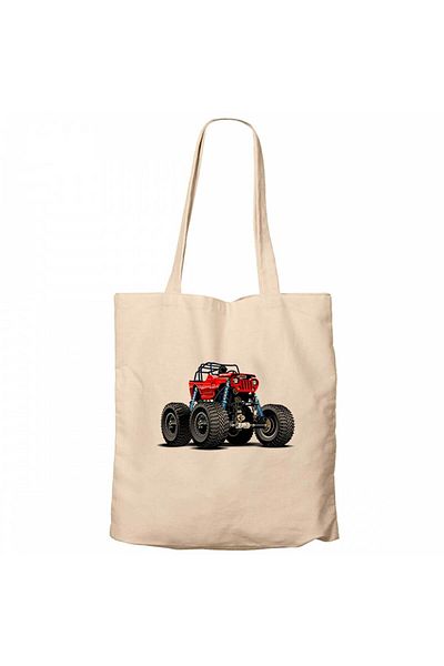 Z zepplin Jeep Monster φορτηγό Κρέμα υφασμάτινη τσάντα με φερμουάρ Gabardine