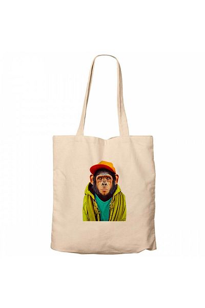 Z zepplin The Monkey Cream Zippered Cloth Bag Gabardine