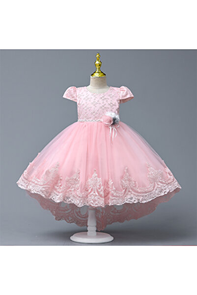 ddaniela فستان حفلات ديليا فلاور وردي اللون مع رباط رأس من دانييلا