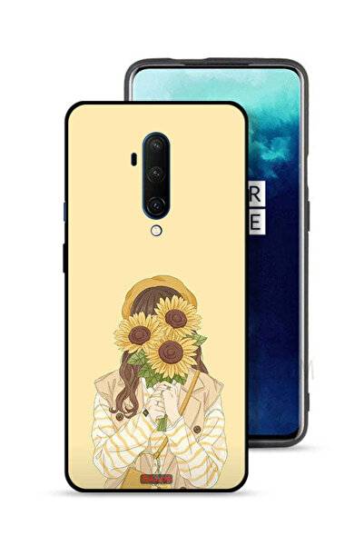 Tolwak OnePlus 7T Pro Protective Case Cover Hide Face With Sunflowers