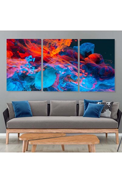 4gdran ثلاث لوحات قماشية بتصميم مودرن مع برواز بني مجوف