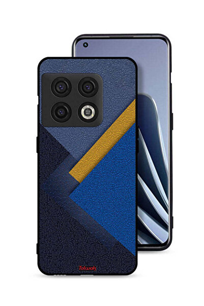 Tolwak غطاء حماية لهاتف OnePlus 10 Pro 5G بنقشة مثلثات جلدية