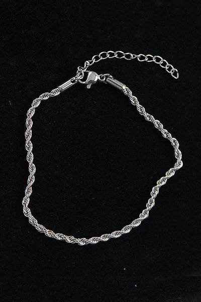 Celira Steel Twist Model Silver Color Men's Bracelet