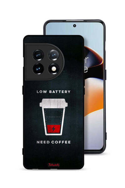 Tolwak غطاء حماية لهاتف OnePlus 11 5G - بطارية منخفضة - يحتاج إلى قهوة