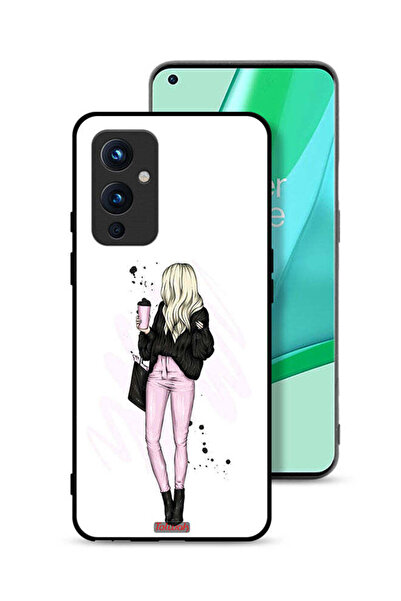 Tolwak غطاء حماية لهاتف OnePlus 9 5G، فتاة تحمل فن فنجان القهوة