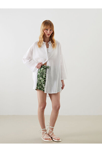 LC Waikiki Rochie de plajă pentru femei cu guler cămașă de sezon nou - S5BR56Z8