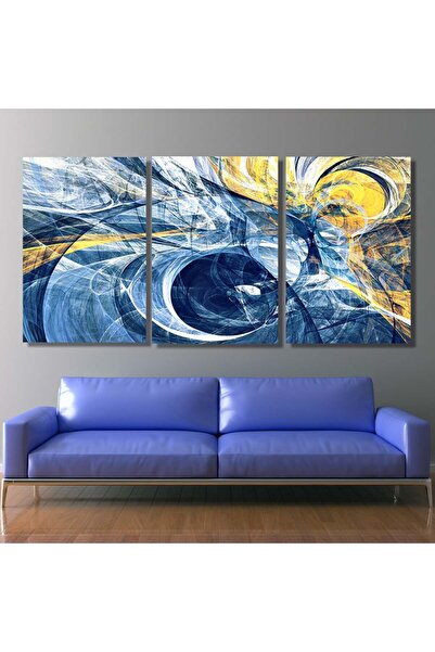 4gdran ثلاث لوحات قماشية بتصميم مودرن مع برواز خشبي مخفي