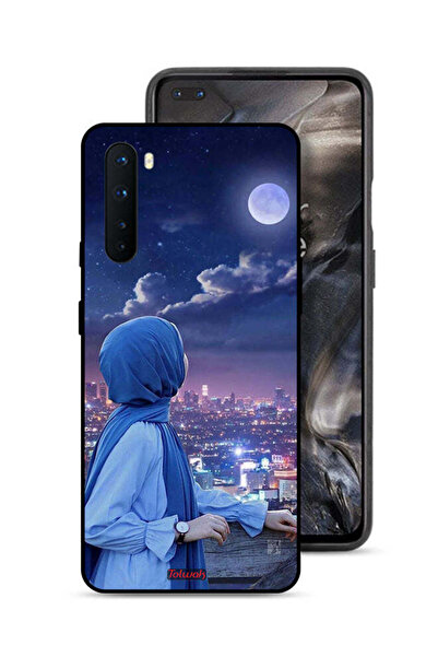 Tolwak غطاء حماية لهاتف OnePlus Nord بطبعة فتاة محجبة تنظر إلى القمر
