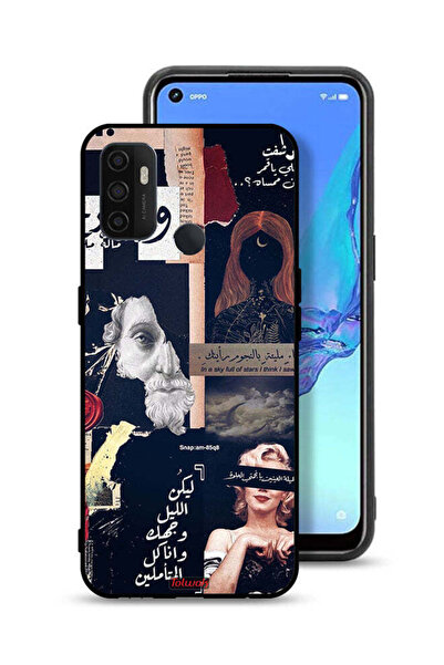Tolwak غطاء حماية لهاتف Oppo A32 بعبارات عربية ووجوه مقطوعة