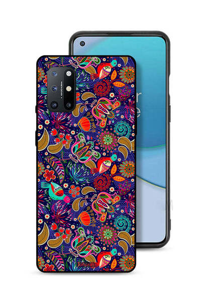 Tolwak غطاء حماية لهاتف OnePlus 8T 5G بنقشة أوراق طيور وزهور ملونة