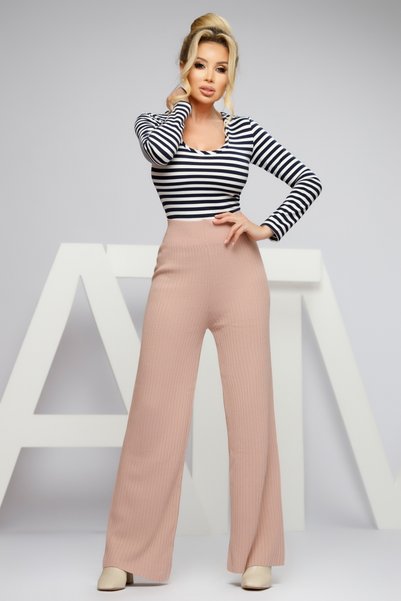 Atmosphere Fashion Pantaloni roz tricotați