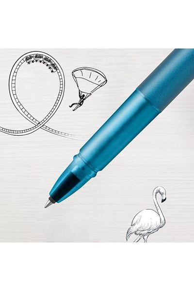 Mena Rise Mazzidag Vector XL Ballpoint Pen |   Metallic Glass Core Lacquer on Brass |   Black Ink