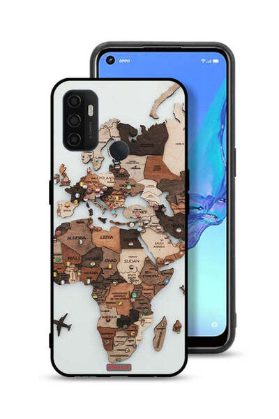 Tolwak غطاء حماية لهاتف Oppo A53s مع رسم خريطة العالم