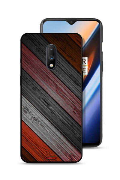 Tolwak غطاء حماية لهاتف OnePlus 7 بنمط خشبي ملون