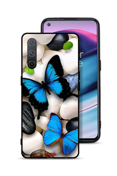 Tolwak غطاء حماية لهاتف OnePlus Nord CE 5G بنقشة فراشات على أحجار
