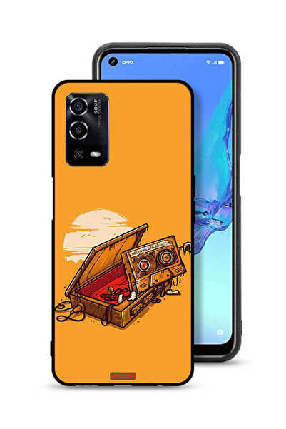 Tolwak غطاء حماية لهاتف Oppo A55 4G بتصميم شريط كاسيت وشريط لاصق