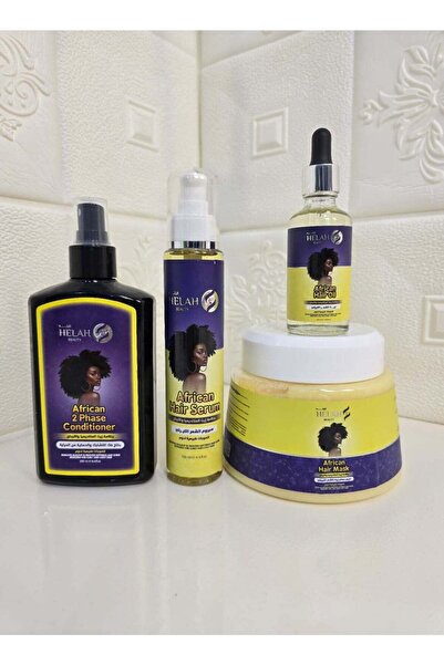 HELAHBEAUTY مجموعة العناية بالشعر المجعد بزيت الأرغان والمكاديميا (4 منتجات)