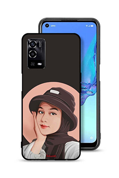 Tolwak غطاء حماية لهاتف Oppo A55 4G برسومات فنية لطيفة لفتاة قبعة