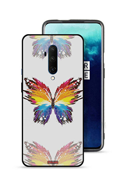 Tolwak غطاء حماية لهاتف OnePlus 7T Pro، تصميم فني رقمي، خلفية بسيطة، تصميم فراشة