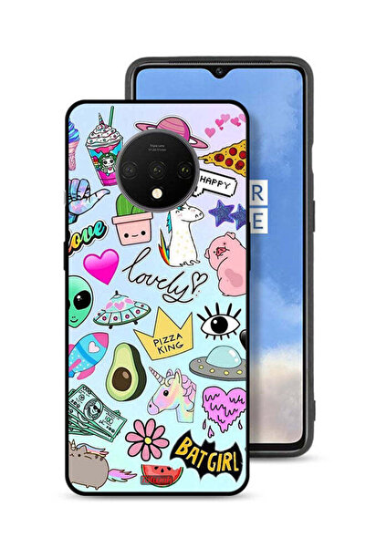 Tolwak غطاء حماية لهاتف OnePlus 7T بملصقات جميلة