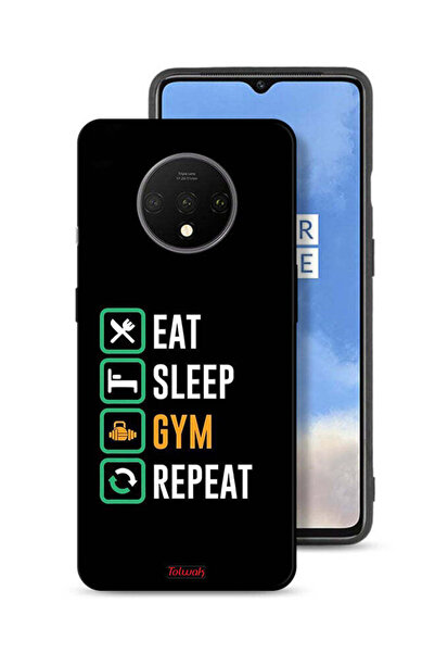 Tolwak OnePlus 7T Protective Case Cover Eat Sleep Gym Repeat