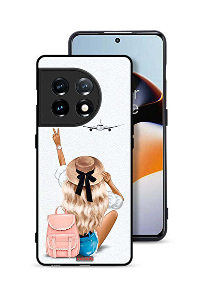 Tolwak غطاء حماية لهاتف OnePlus 11 5G بتصميم فتاة تحب السفر