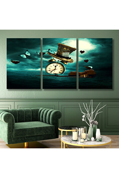 Marktna ثلاث لوحات قماشية بتصميم مودرن مع برواز فضي مجوف