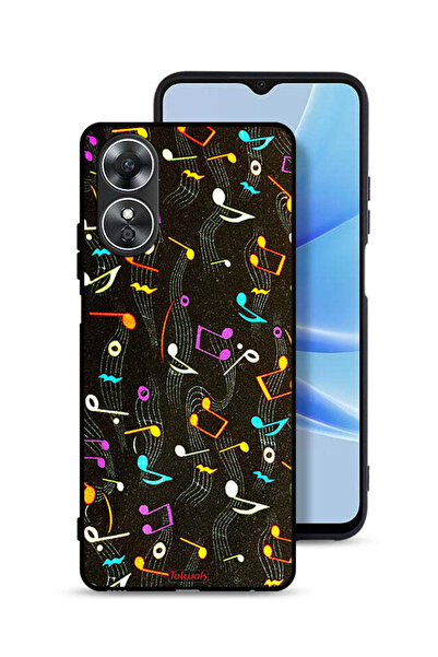 Tolwak Oppo A17 Protective Case Cover Music Fabric Pattern